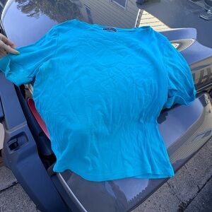 Karen Scott Turquoise Blue Short Sleeve Tee